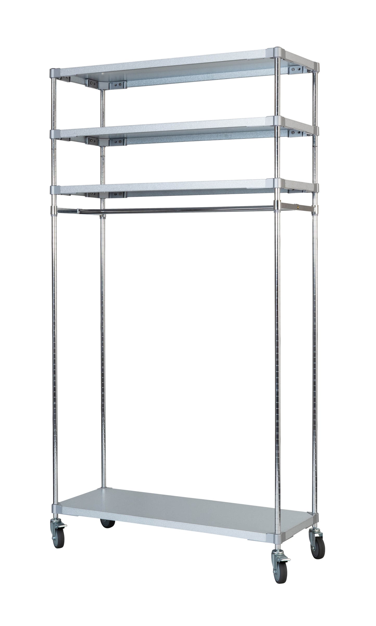 【燕三条製】 PROFACE ガルバリウム ハンガーラック4段 クロムメッキポール