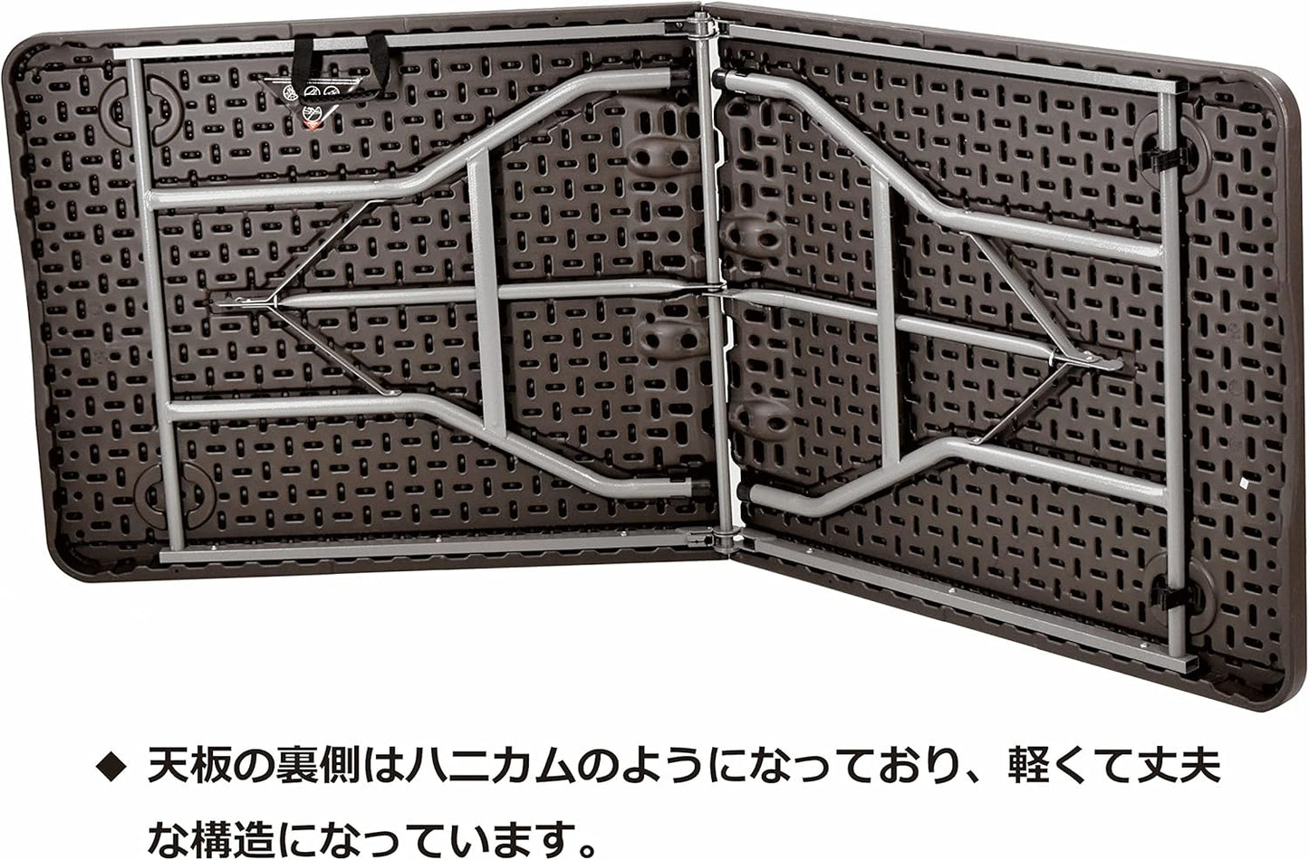フォールディング ワーク テーブル 木目調 折りたたみ テーブル ガーデン アウトドア (180×74×74cm)ダークブラウン