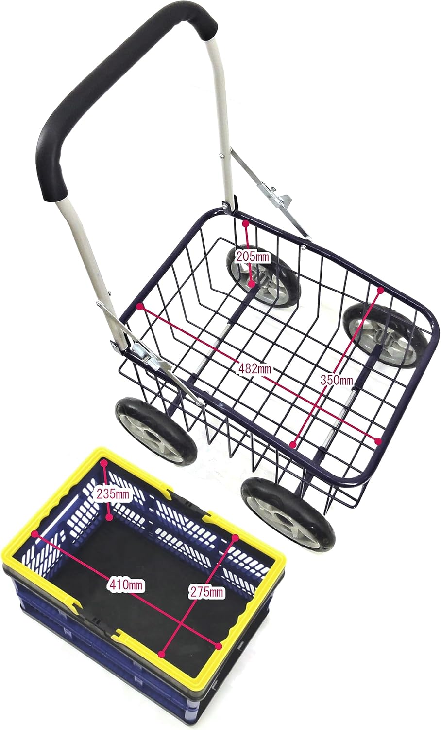 オリコン付お出かけカート ODC-025 お買い物カート ショッピングカート 4輪 キャリーカート アウトドア 軽量 キャリーワゴン 便利 折りたたみ 折畳式