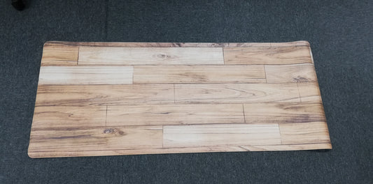 らく拭きインテリアマット　木目調　ブラウン/ホワイト